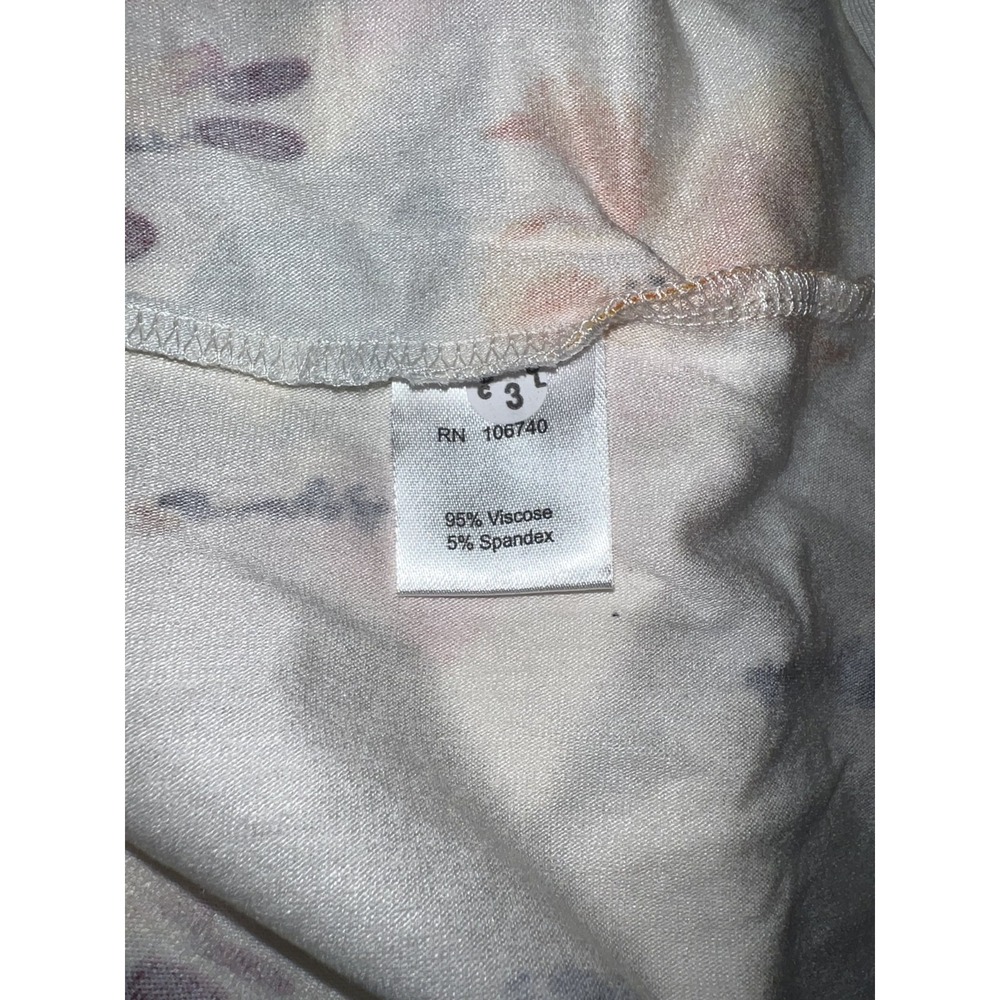 NorthStyle Womens XL Floral V-Neck Tunic Top 3/4 Slv Watercolor Botanical Print - Picture 9 of 10